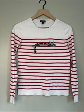J. Crew Mercantile Striped Sweater with Cat Small
